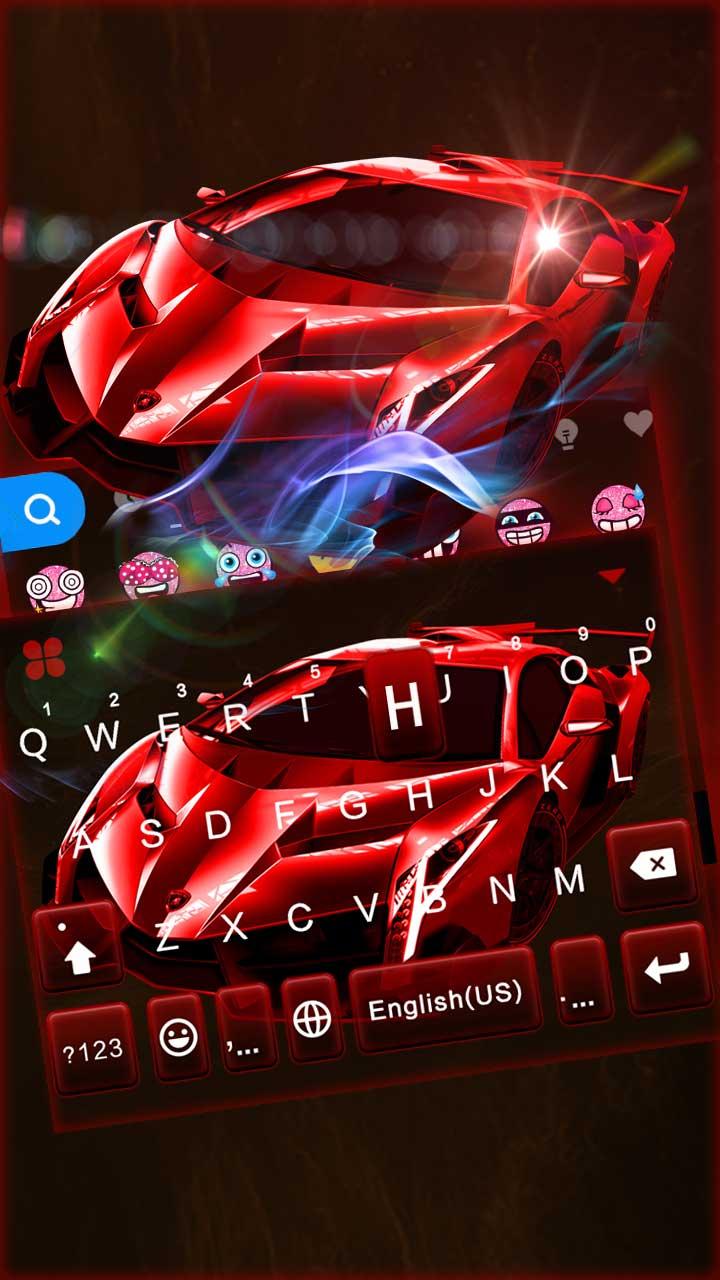 اسکرین شات 1 برنامه Red Racing Sports Car Keyboard Theme