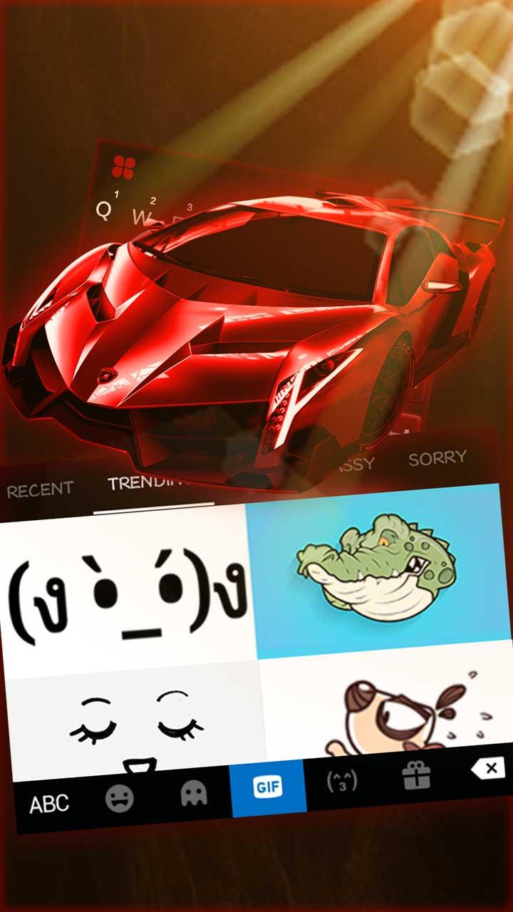 اسکرین شات 4 برنامه Red Racing Sports Car Keyboard Theme