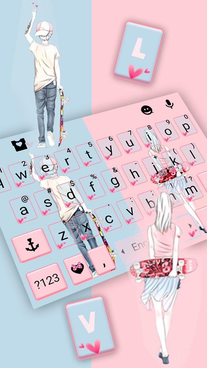 اسکرین شات 1 برنامه Romantic Lover Keyboard Theme