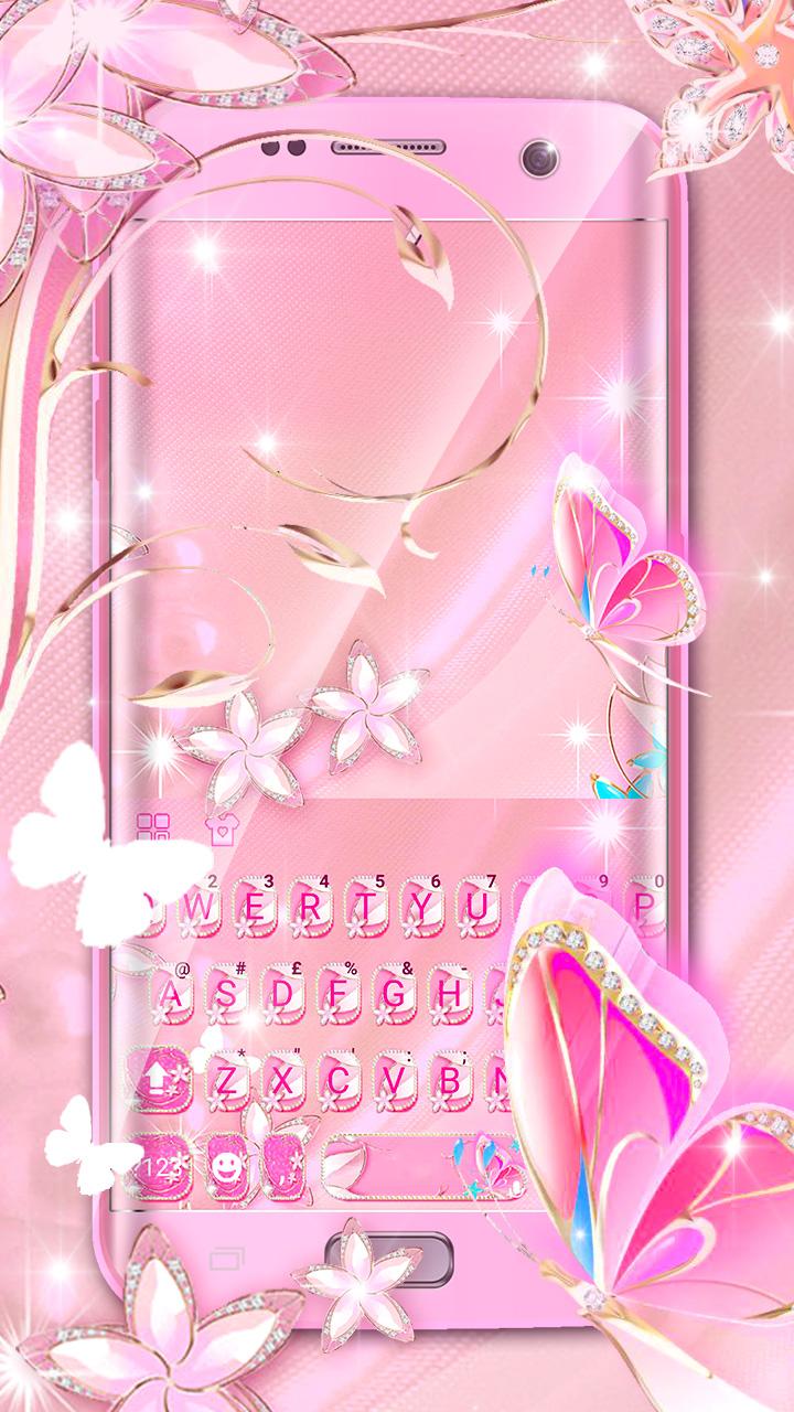 اسکرین شات 1 برنامه Rose Gold Lux Flower Keyboard