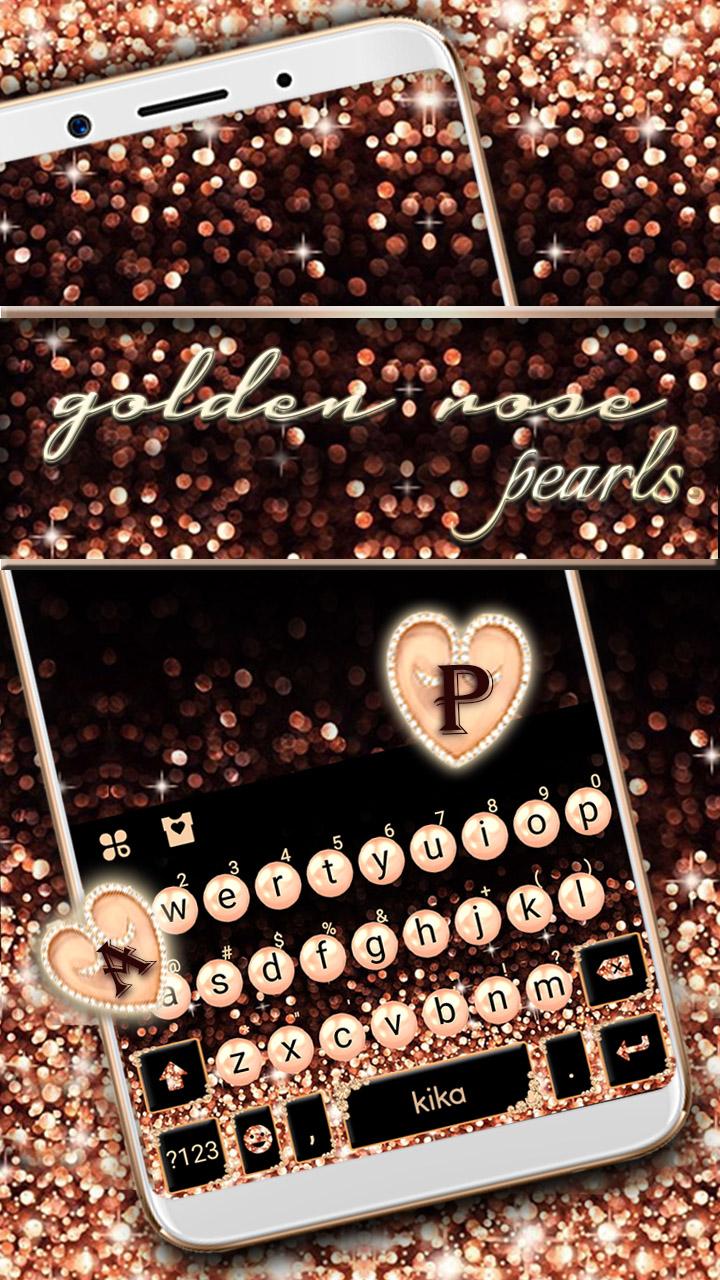 اسکرین شات 1 برنامه Gold Rose Pearl Luxury Keyboar