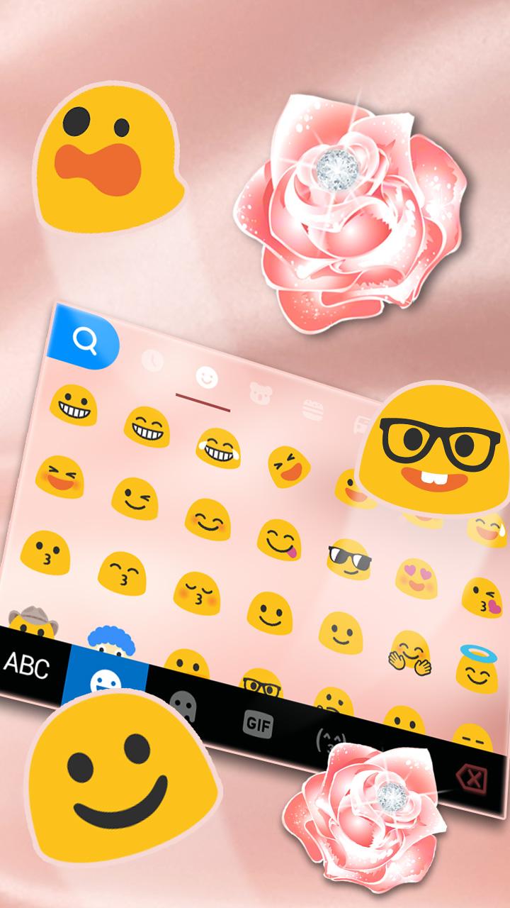 اسکرین شات 3 برنامه Rose Gold Silk Keyboard Theme