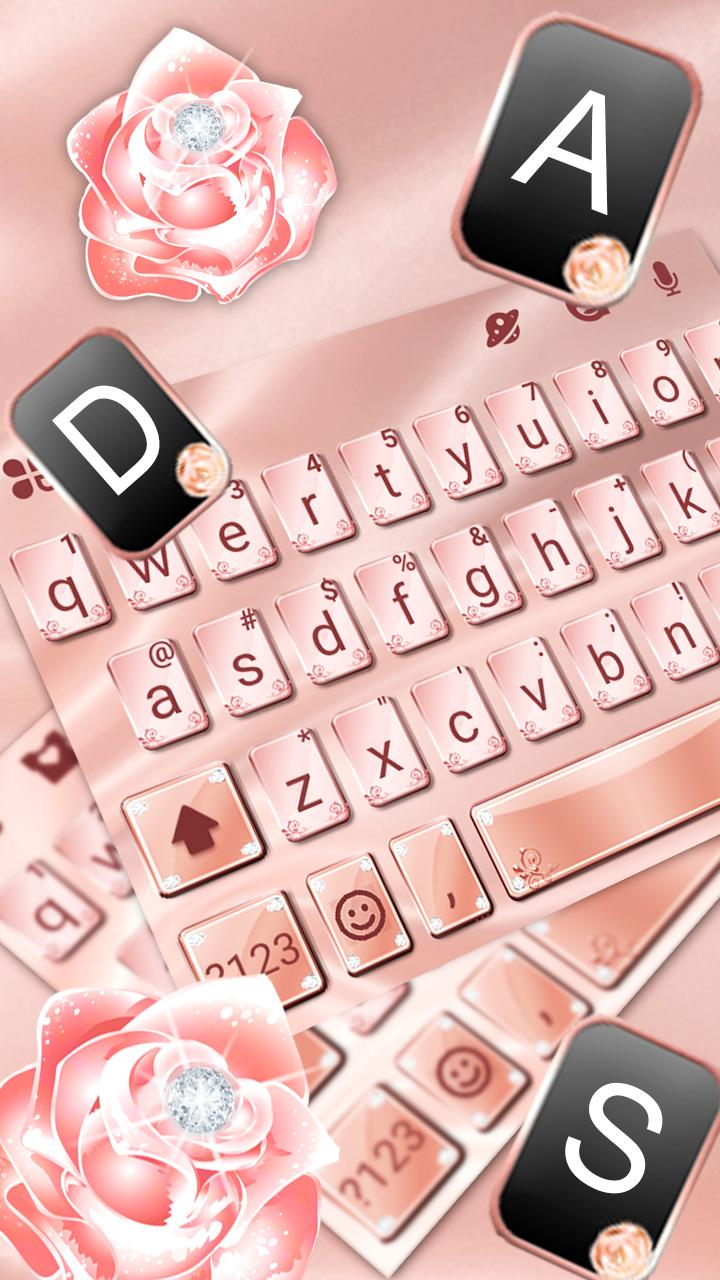 اسکرین شات 2 برنامه Rose Gold Silk Keyboard Theme