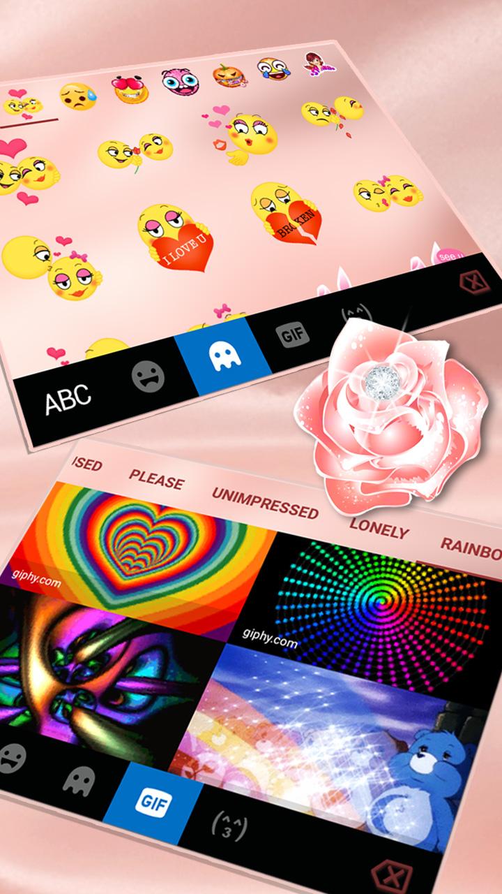 اسکرین شات 4 برنامه Rose Gold Silk Keyboard Theme