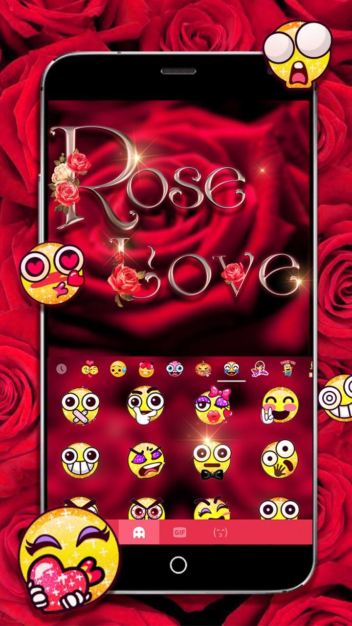 اسکرین شات 4 برنامه Rose Love Keyboard Theme