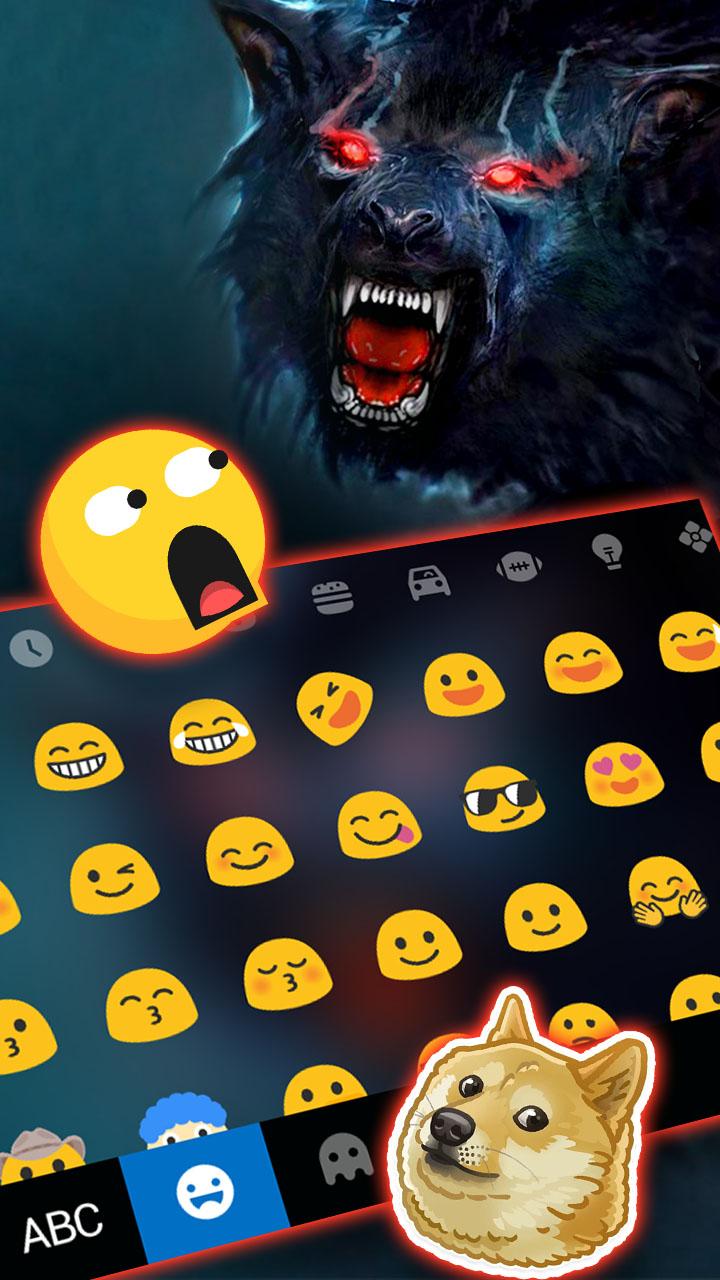 اسکرین شات 3 برنامه Scary Dire Wolf Keyboard Theme