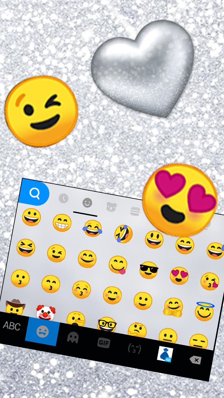 اسکرین شات 3 برنامه Silvery Glitter Keyboard Theme