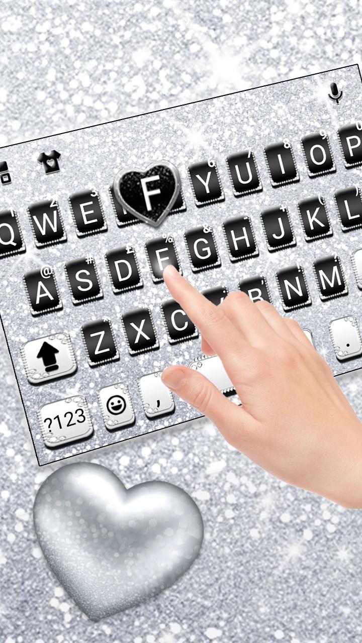 اسکرین شات 1 برنامه Silvery Glitter Keyboard Theme