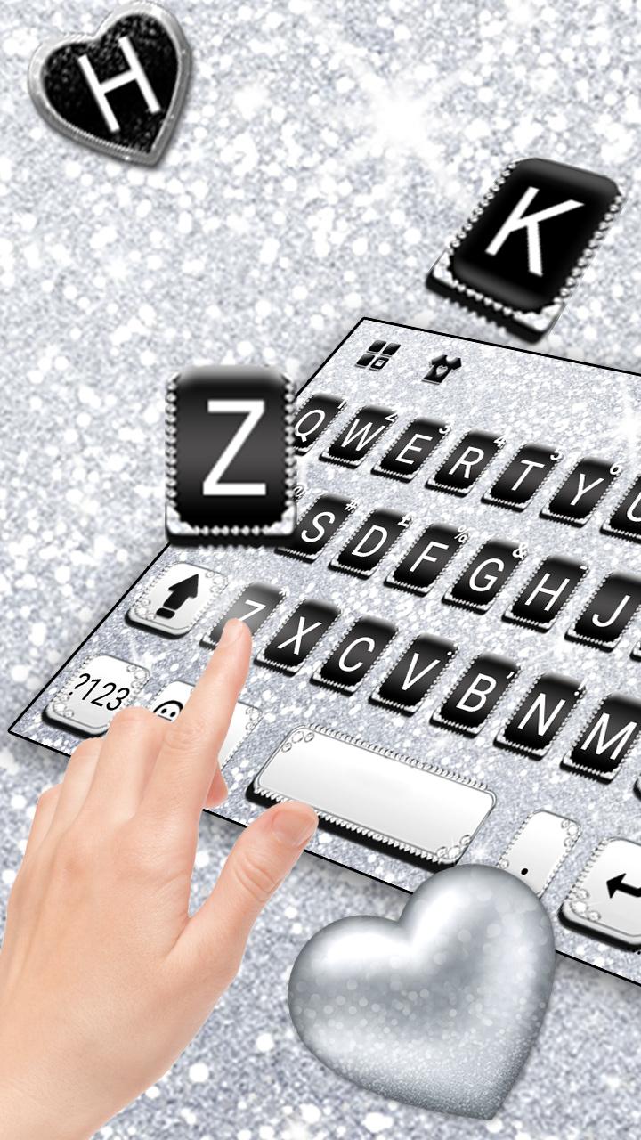 اسکرین شات 2 برنامه Silvery Glitter Keyboard Theme