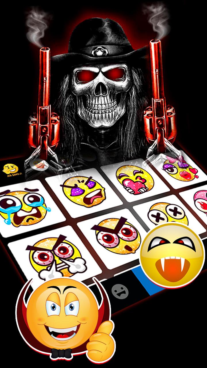 اسکرین شات 4 برنامه Skull Fire Gun Wallpapers Keyboard Background