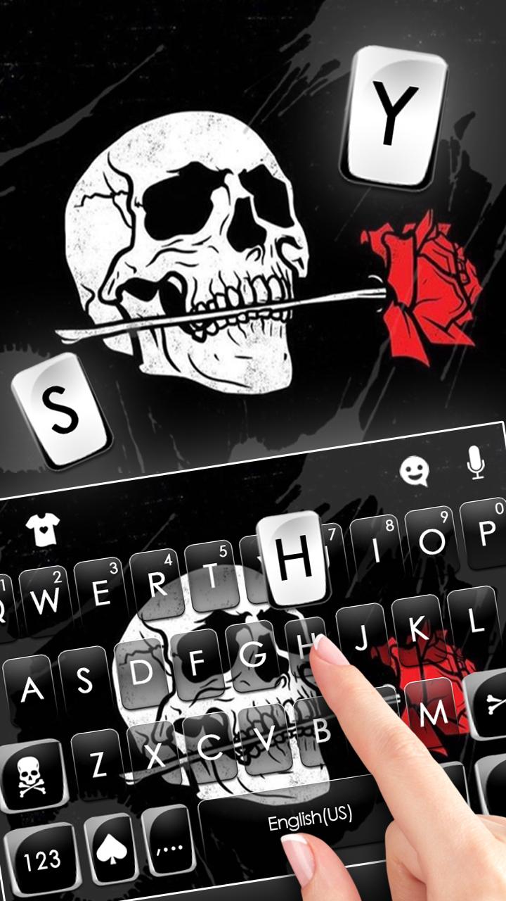 اسکرین شات 2 برنامه Skull Rose Keyboard Theme