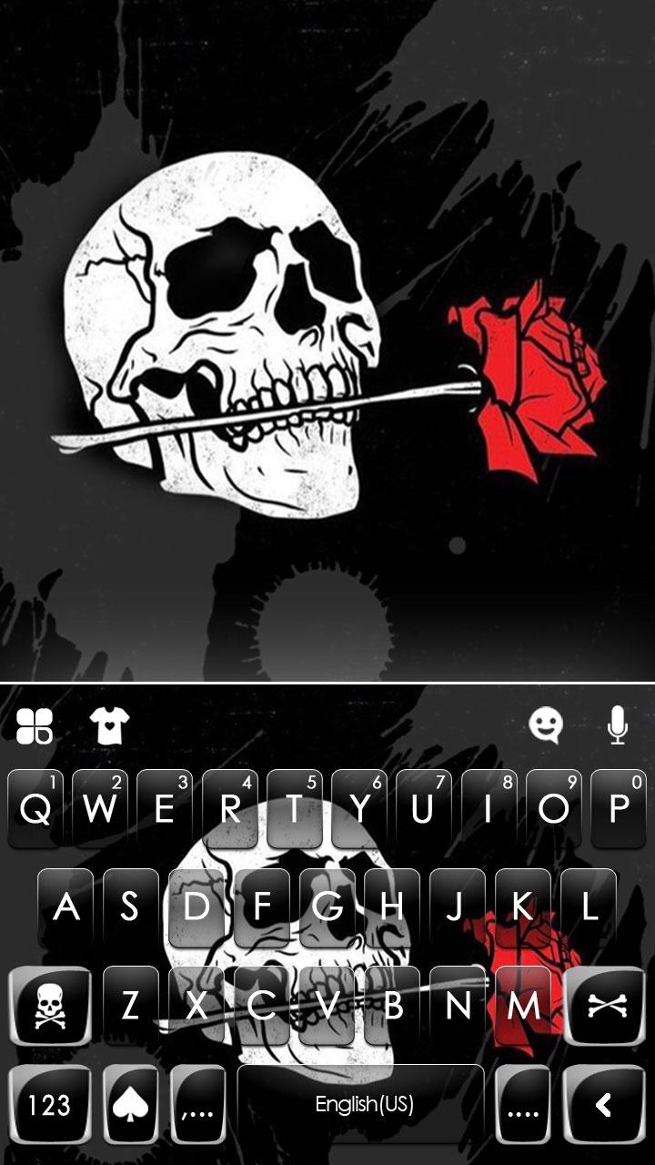 اسکرین شات 5 برنامه Skull Rose Keyboard Theme