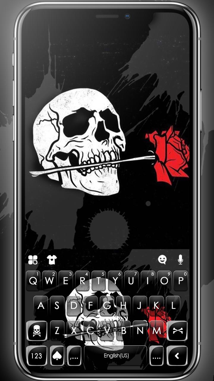 اسکرین شات 1 برنامه Skull Rose Keyboard Theme
