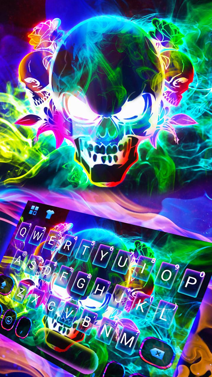 اسکرین شات 1 برنامه Smoke effect 3D Colorful Skull Keyboard