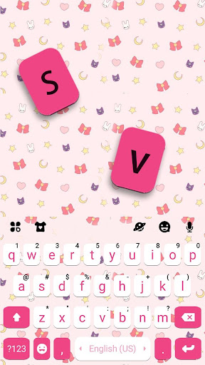اسکرین شات 5 برنامه SMS Pink Doodle Keyboard Background