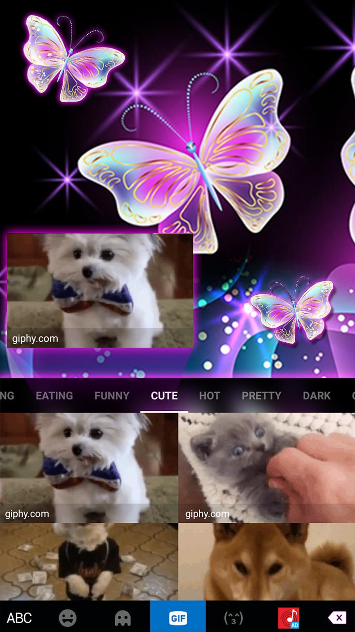 اسکرین شات 4 برنامه Sparkle Neon Butterfly Keyboard Theme