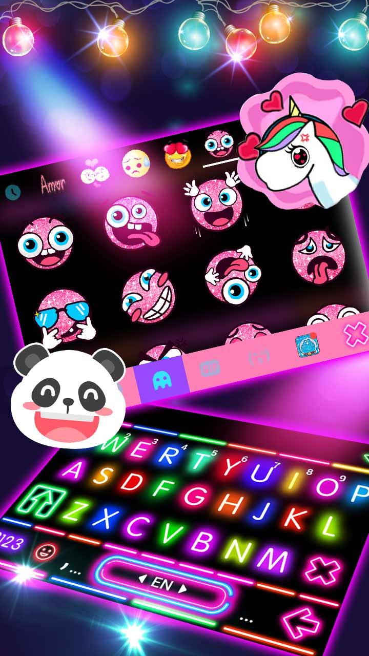 اسکرین شات 3 برنامه Sparkle Neon Lights Theme