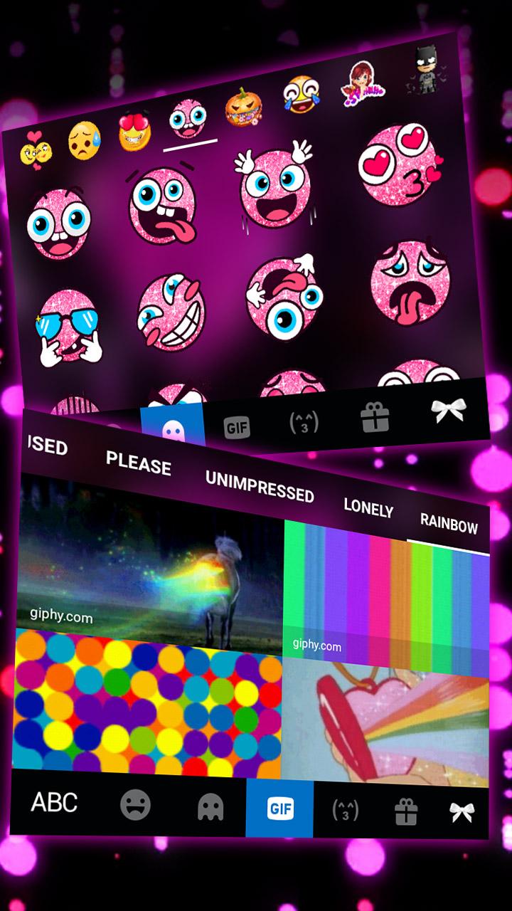 اسکرین شات 4 برنامه Sparkling Hearts 3d Keyboard Theme