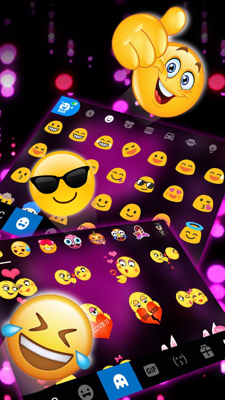 اسکرین شات 3 برنامه Sparkling Hearts 3d Keyboard Theme