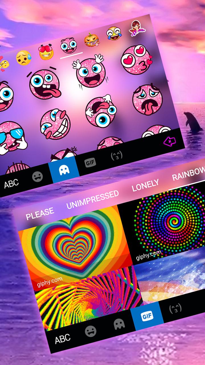 اسکرین شات 4 برنامه Sunset Sea Dolphin Keyboard Th