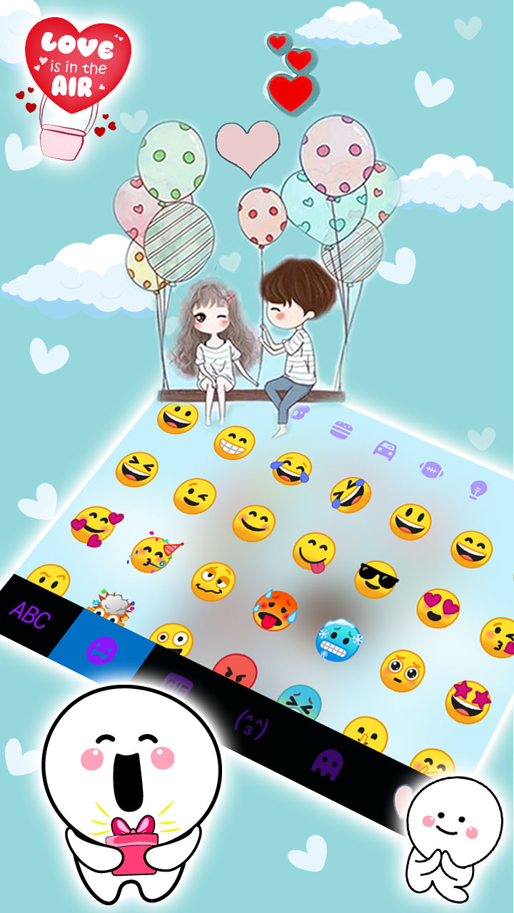 اسکرین شات 3 برنامه Sweet Couple Love 2 Keyboard Theme