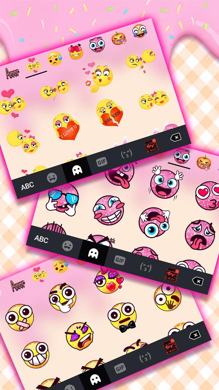 اسکرین شات 4 برنامه Sweet Donut Pink Drip Keyboard Theme