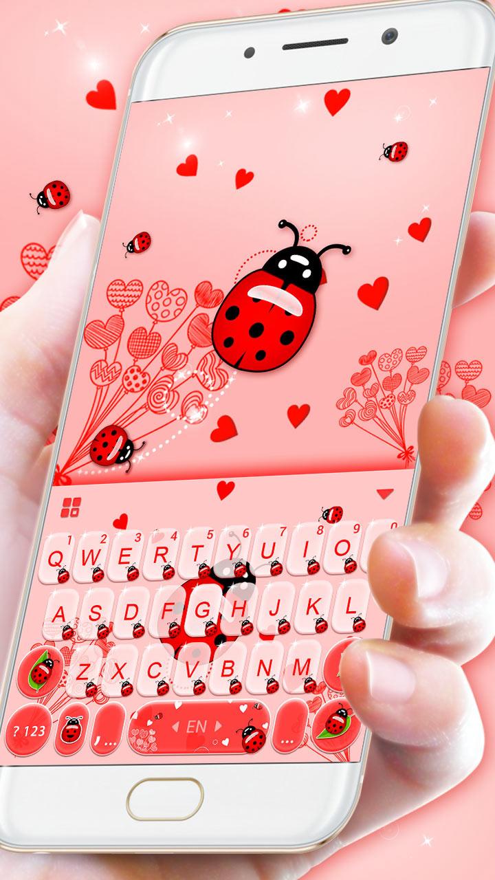 اسکرین شات 3 برنامه Sweet Ladybird Keyboard Theme