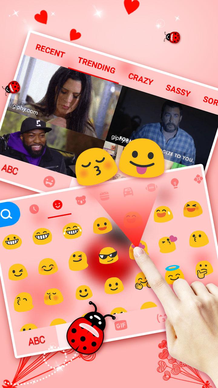 اسکرین شات 4 برنامه Sweet Ladybird Keyboard Theme
