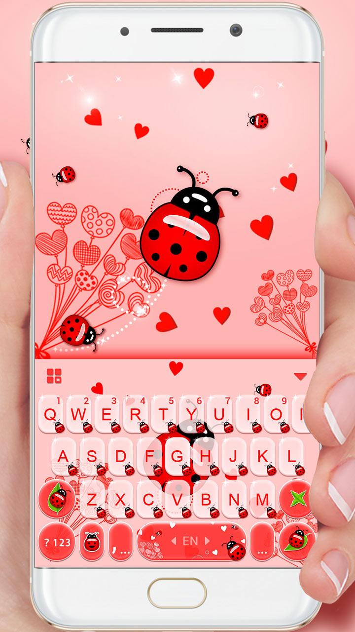 اسکرین شات 2 برنامه Sweet Ladybird Keyboard Theme