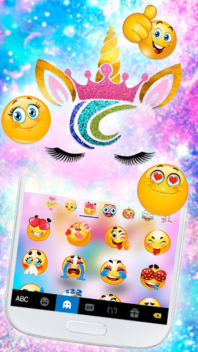 اسکرین شات 3 برنامه Sweetie Unicorn Galaxy Keyboard Theme