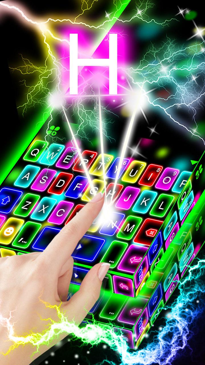 اسکرین شات 1 برنامه Thunder Neon Lights Keyboard T