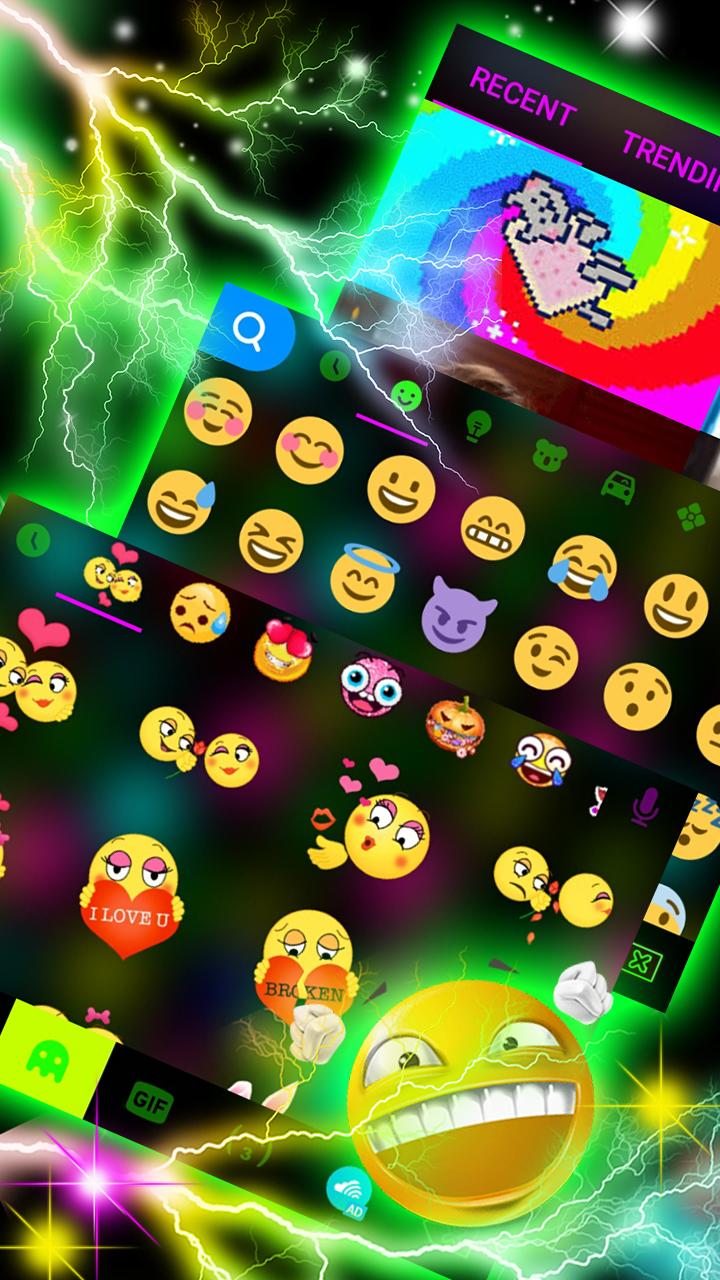 اسکرین شات 4 برنامه Thunder Neon Lights Keyboard T