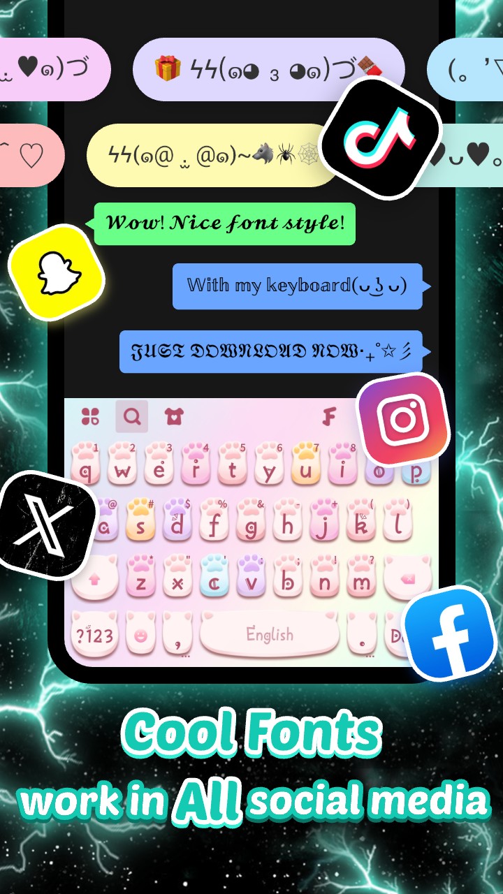 اسکرین شات 6 برنامه Thunder Neon Wolf Theme