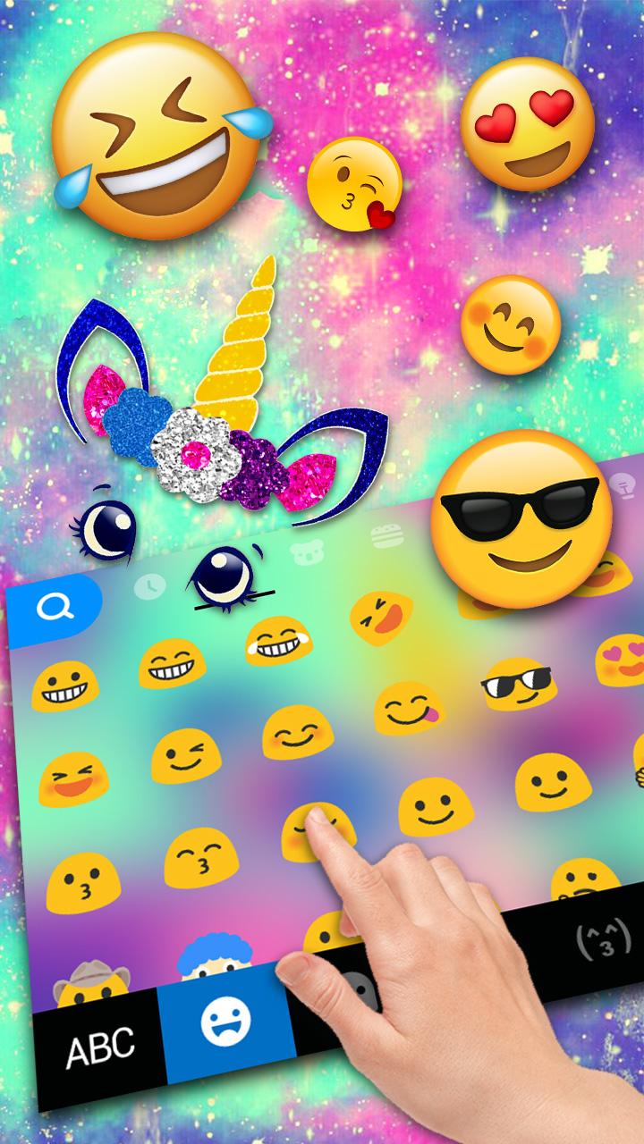 اسکرین شات 3 برنامه Unicorn Galaxy Keyboard Theme