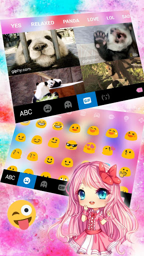 اسکرین شات 4 برنامه Watercolor Cute Girl Keyboard Theme