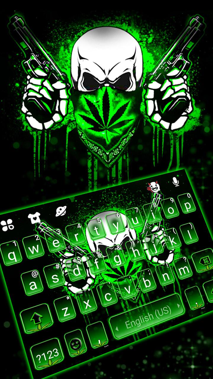 اسکرین شات 1 برنامه Weed Guns Skull Keyboard Theme
