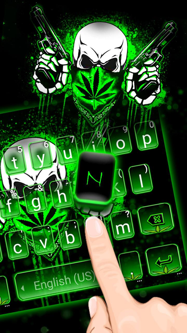 اسکرین شات 2 برنامه Weed Guns Skull Keyboard Theme
