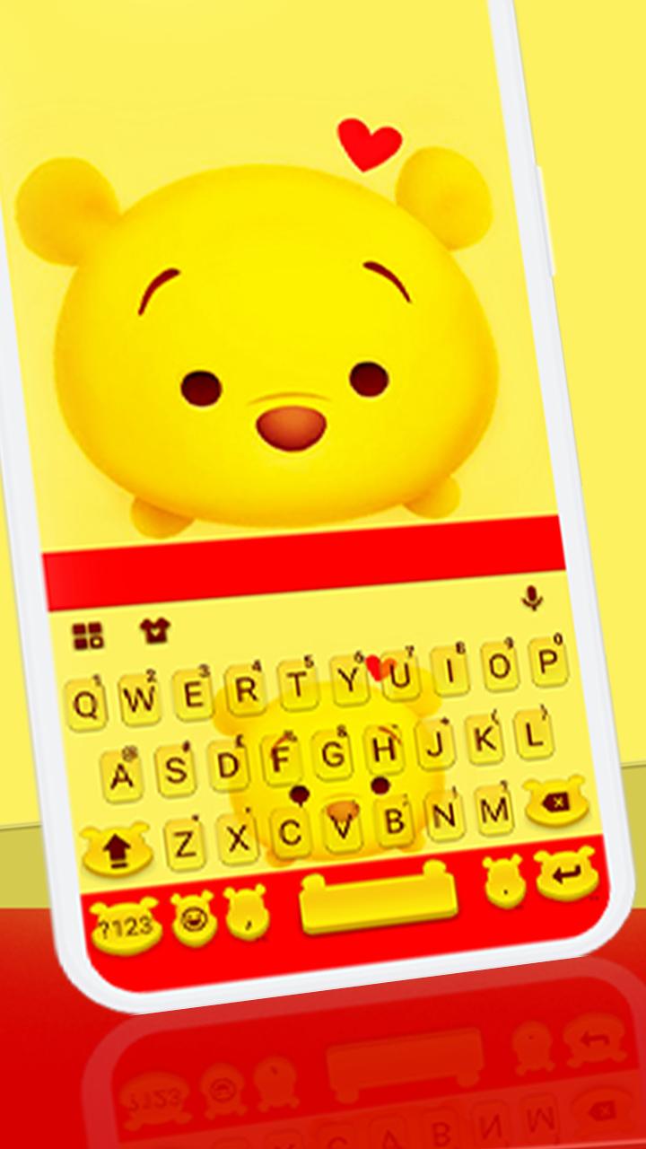 اسکرین شات 1 برنامه Yellow Bear Keyboard Theme