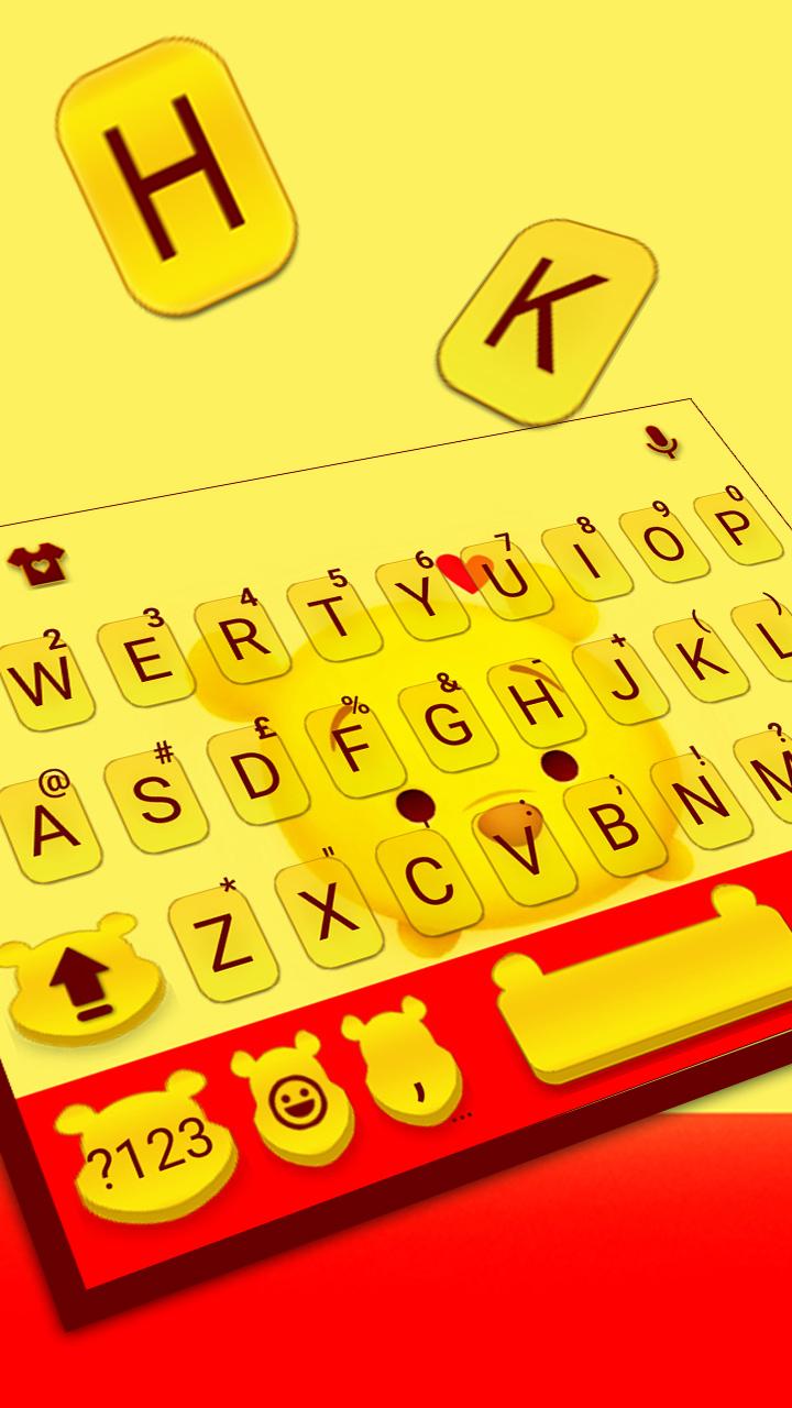 اسکرین شات 2 برنامه Yellow Bear Keyboard Theme