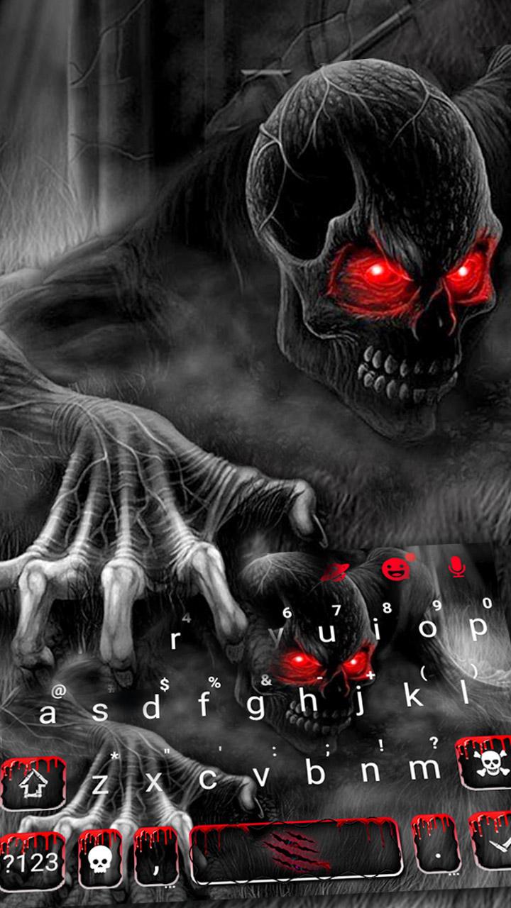 اسکرین شات 1 برنامه Zombie Monster Skull Keyboard Theme