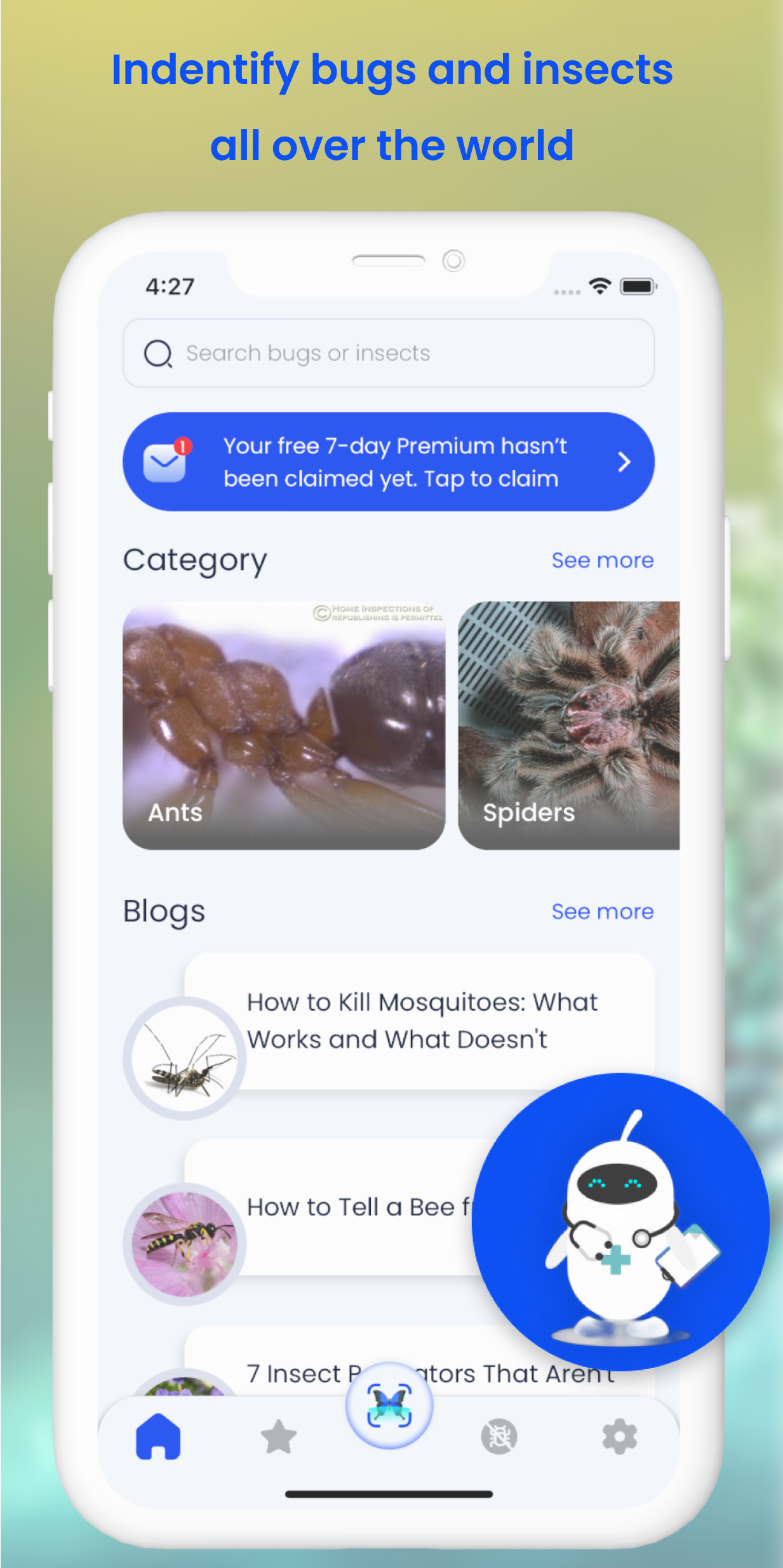 اسکرین شات 1 برنامه Insect ID: AI Bug Identifier