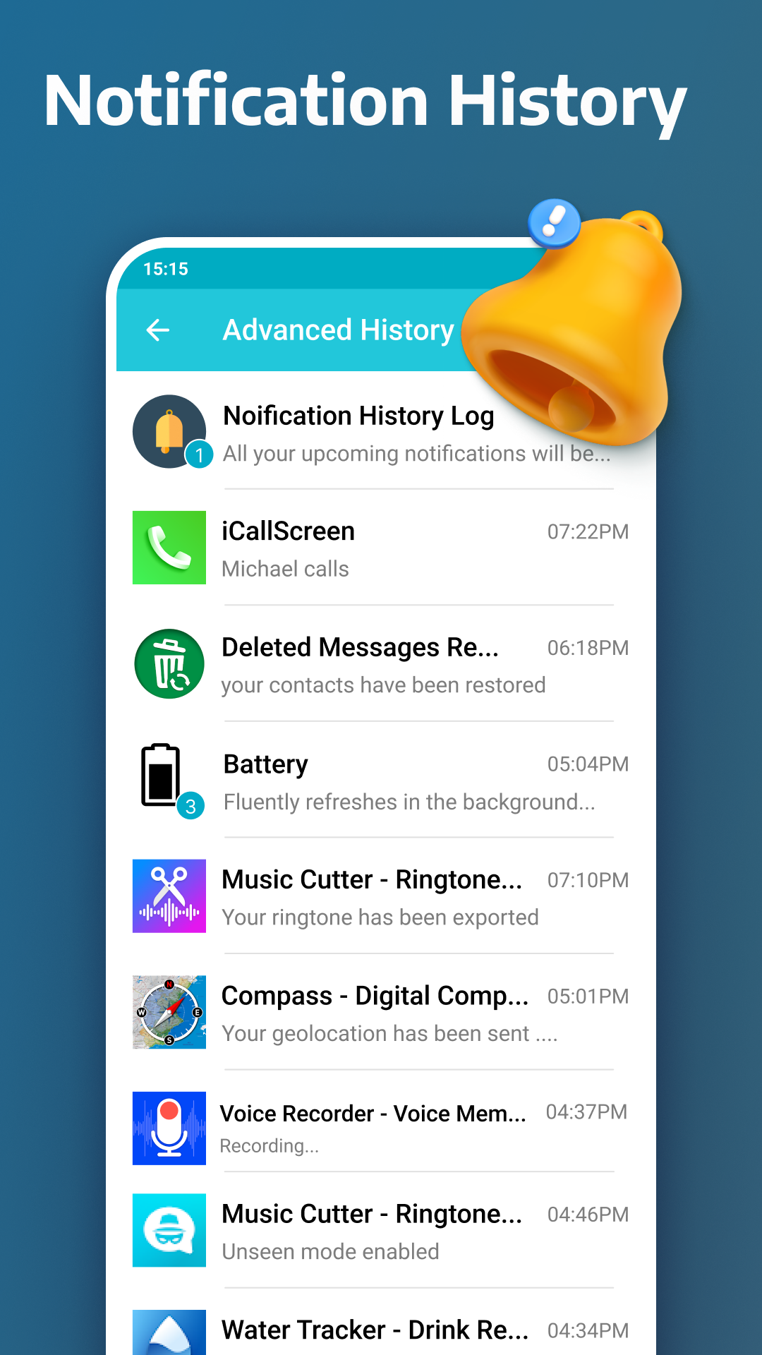 اسکرین شات 4 برنامه Notification History Log