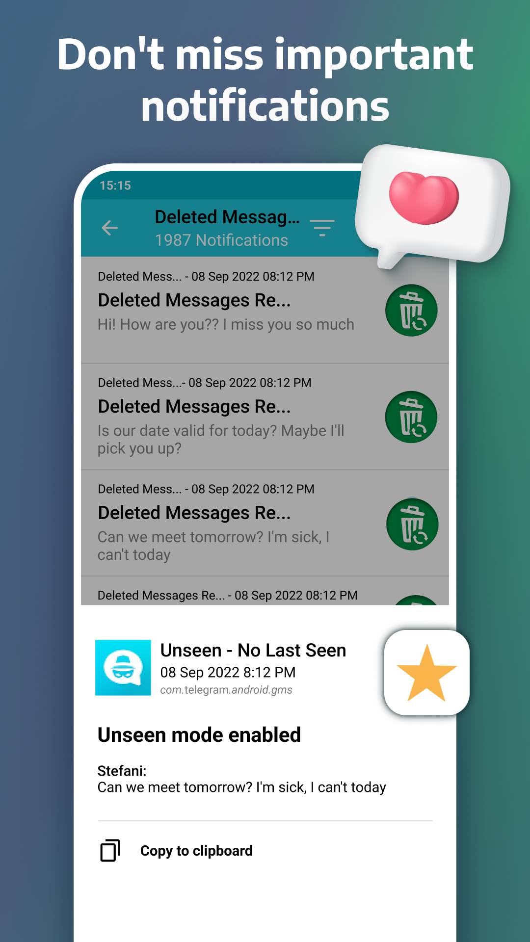 اسکرین شات 6 برنامه Notification History Log