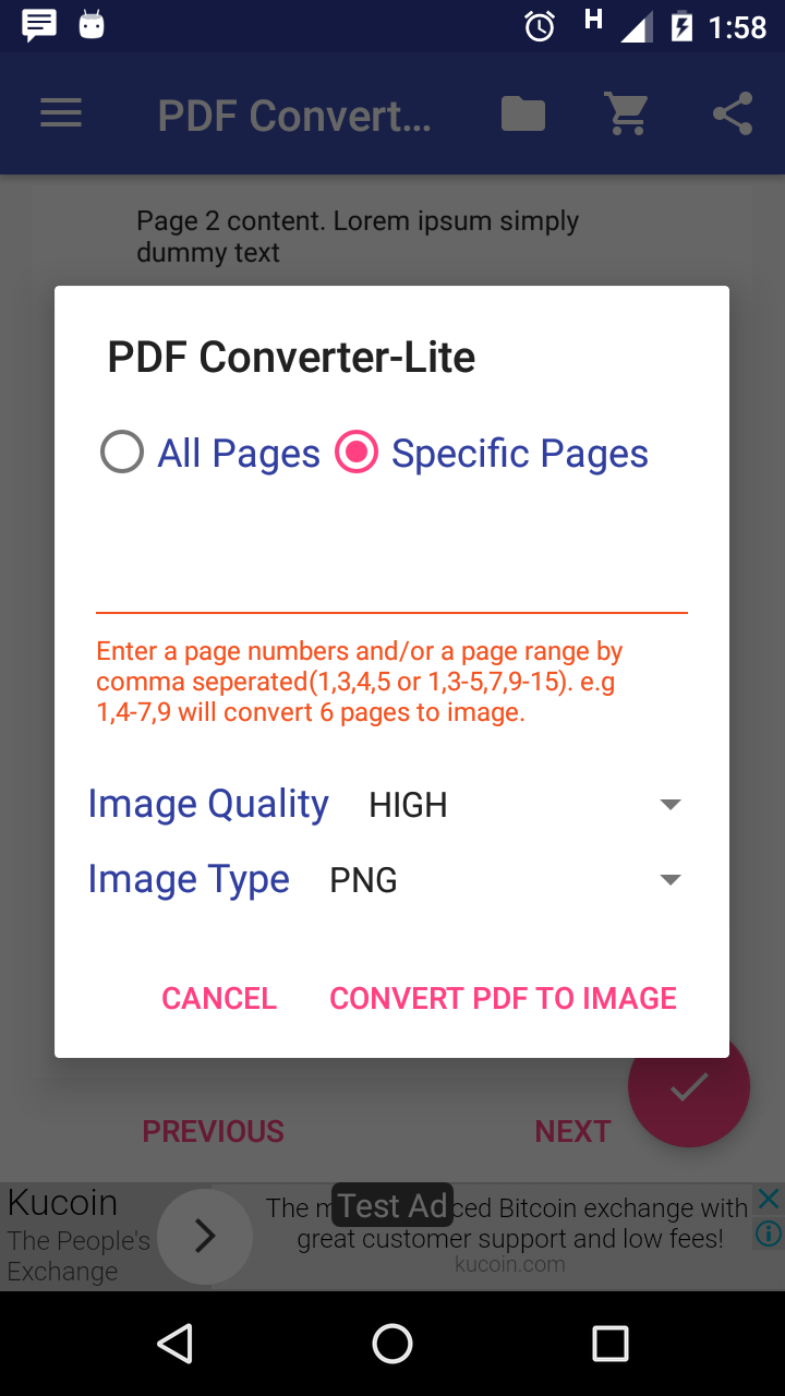 اسکرین شات 6 برنامه PDF to Image Converter - Lite