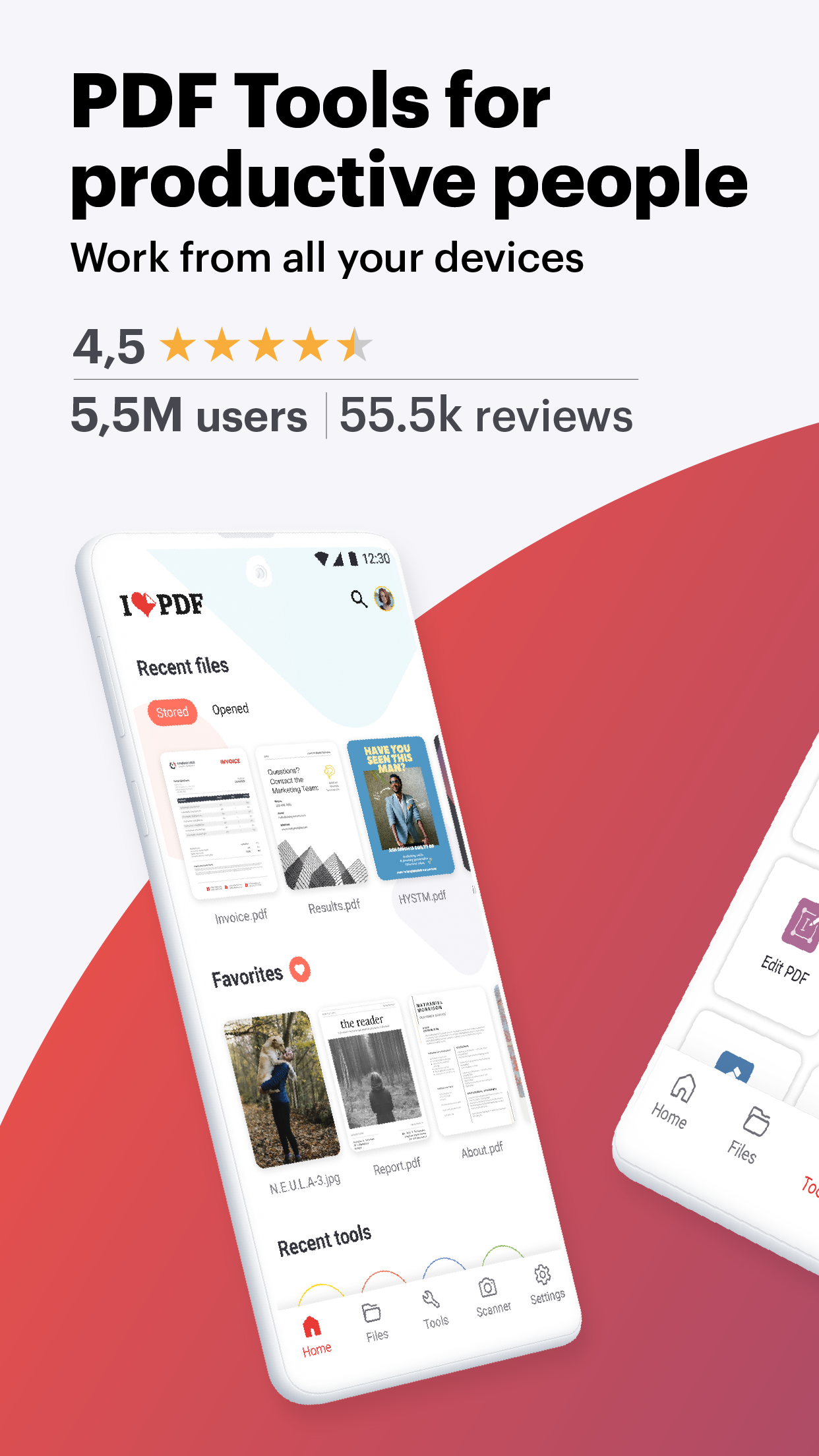 اسکرین شات 1 برنامه iLovePDF: PDF Editor & Scanner