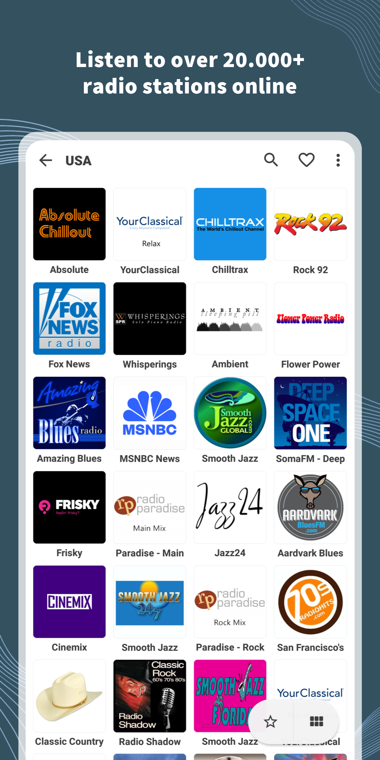 اسکرین شات 1 برنامه VRadio - Online Radio App