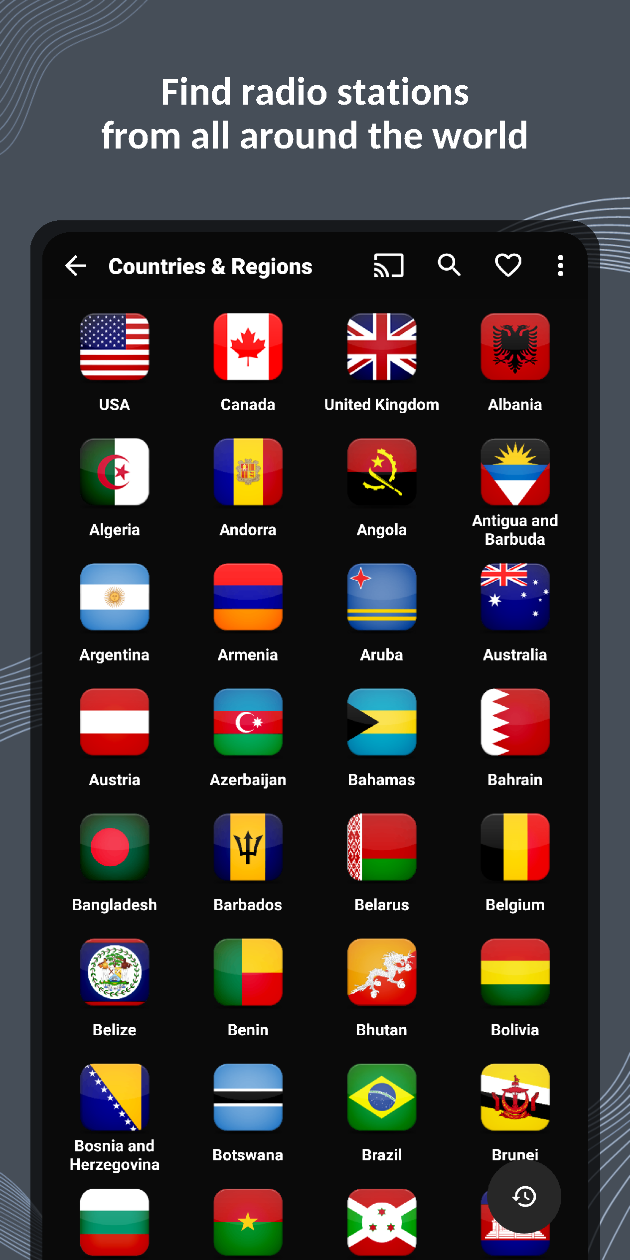 اسکرین شات 2 برنامه VRadio - Online Radio App
