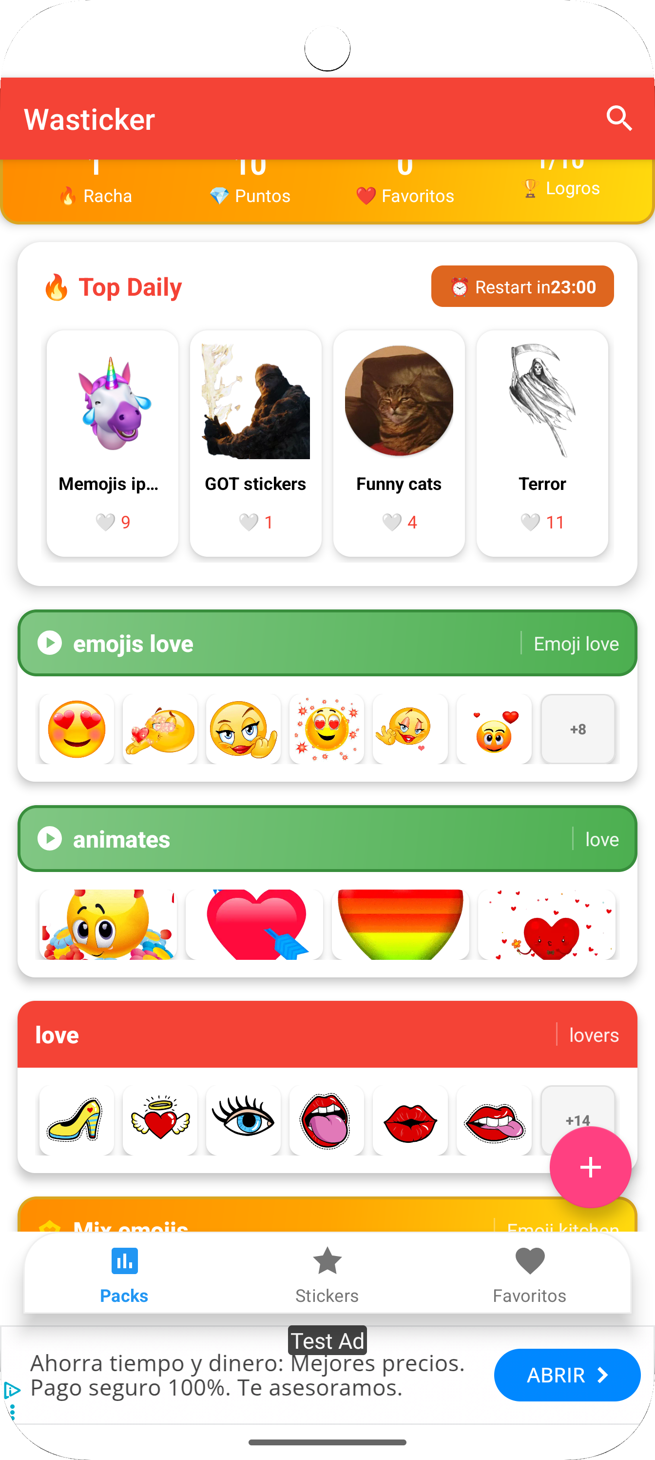 اسکرین شات 1 برنامه Wasticker love for whatsapp