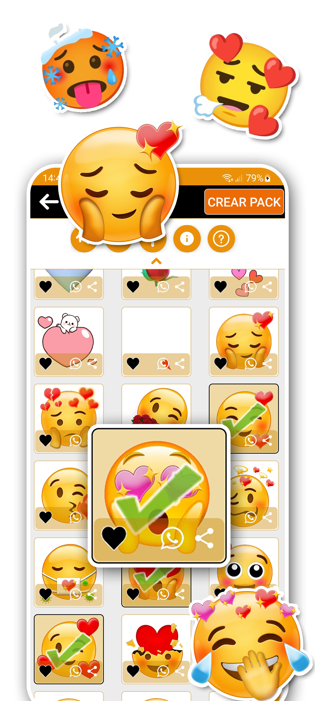 اسکرین شات 4 برنامه Wasticker emojis for whatsapp