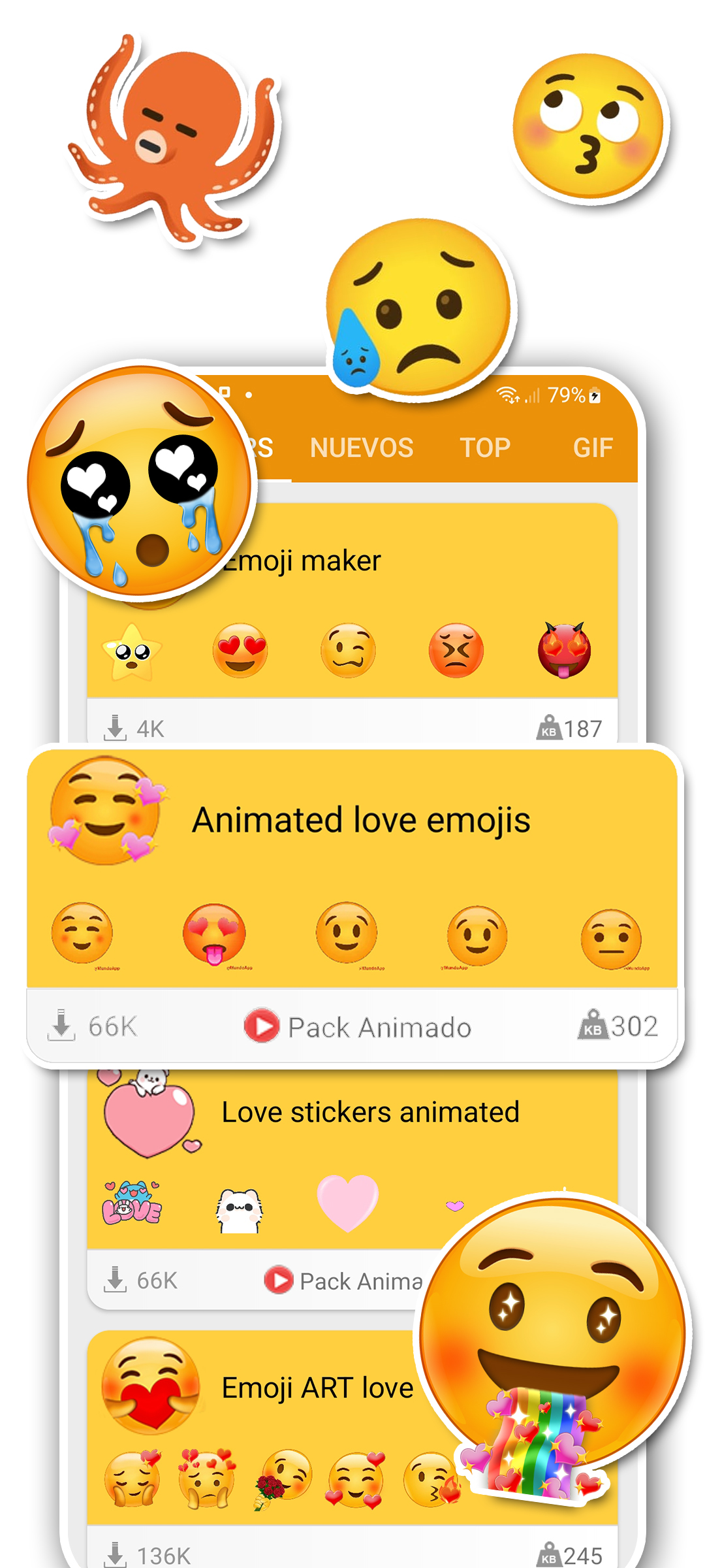 اسکرین شات 3 برنامه Wasticker emojis for whatsapp